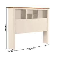 Cabeceira Com Nichos Casal Zenit 1.40 Off White Nature - 3