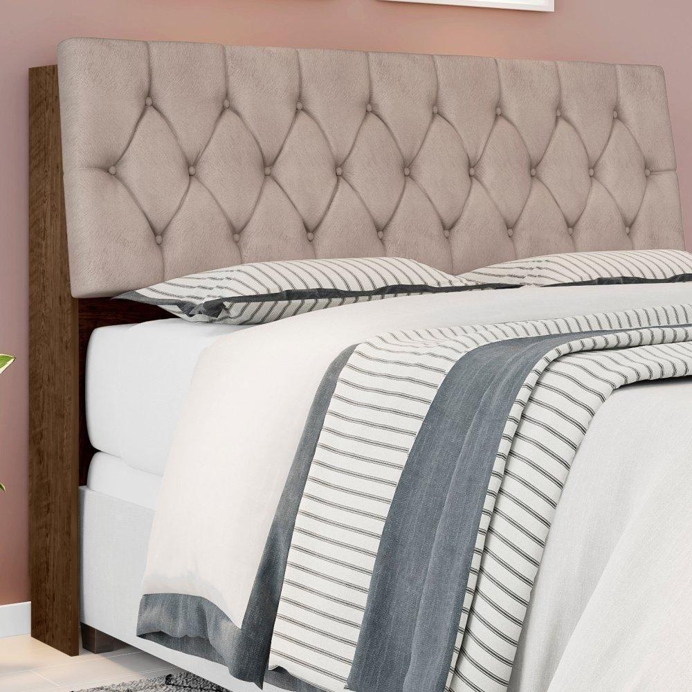 Cabeceira Box Isabella Queen Malbec Captonê Bege Claro - 1