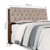 Cabeceira Box Isabella Queen Malbec Captonê Bege Claro - 3