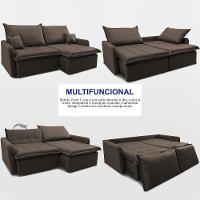 Sofá Sem Caixa Retrátil 2,00m Softgel Luna Velusoft Café Cama Inbox - 7