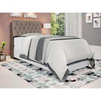 Cabeceira Box Solteiro Isis Chocolate Capitonê Bege Escuro - 2