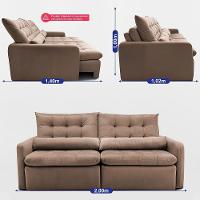 Sofá Sem Caixa Retrátil 2,00m Softgel Celeste Velusoft Castor Cama Inbox - 7