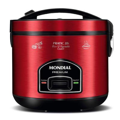 Panela Elétrica de Arroz Mondial Pratic 10i PE-42-10X 700W Vermelho-inox 110V