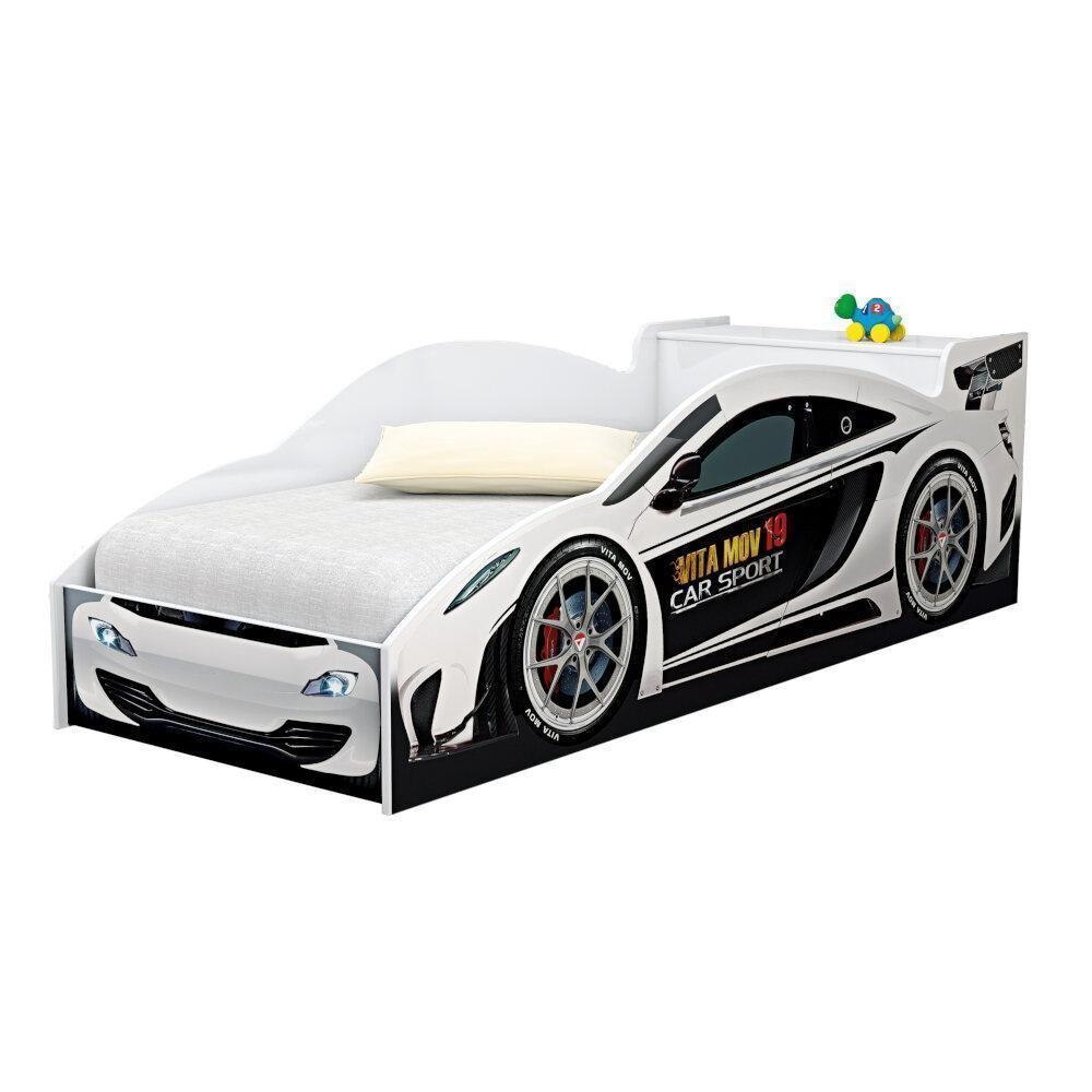 Cama Carro Com Baú Infantil Branco Com Colchão - 2