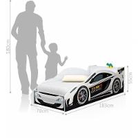 Cama Carro Com Baú Infantil Branco Com Colchão - 1