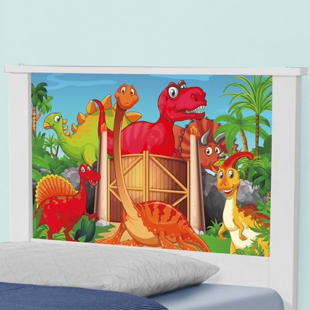 Bicama Juvenil Com Cabeceira Adesivada Terra Dos Dinossauros - 4