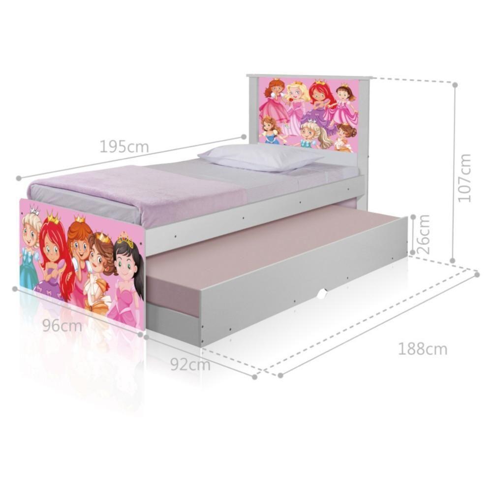 Bicama Juvenil Com Cabeceira Adesivada Princesinhas - 1