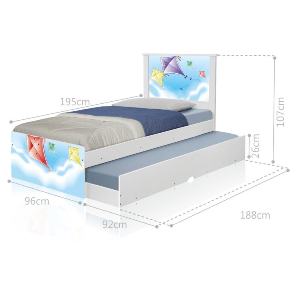 Bicama Juvenil Adesivada Pipas Com Colchões - 1