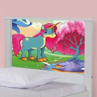 Bicama Juvenil Com Cabeceira Adesivada Unicórnio Feliz