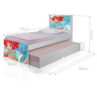 Bicama Juvenil Com Cabeceira Adesivada Sereia Ruiva - 1