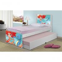 Bicama Juvenil Com Cabeceira Adesivada Sereia Ruiva - 3