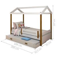 Bicama Montessoriana Isa Solteiro Branco E Mel Com Colchão - 3