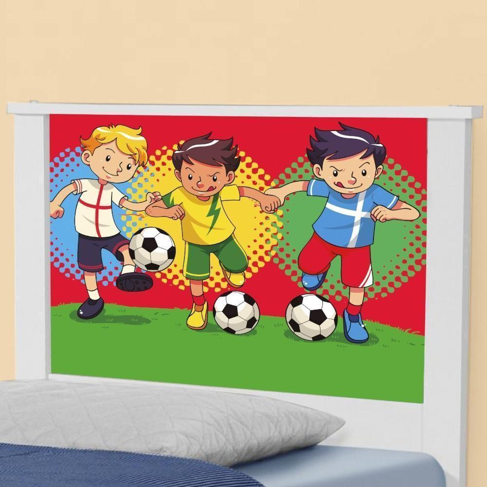 Bicama Juvenil Com Cabeceira Adesivada Futebol Meninos - 4