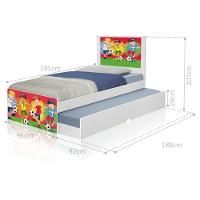 Bicama Juvenil Com Cabeceira Adesivada Futebol Meninos - 1