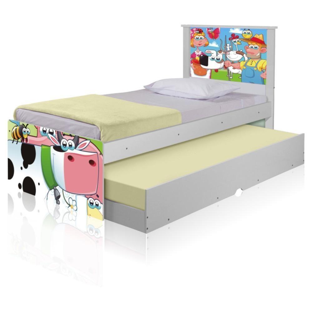 Bicama Juvenil Com Cabeceira Adesivada Fazendinha Feliz - 2