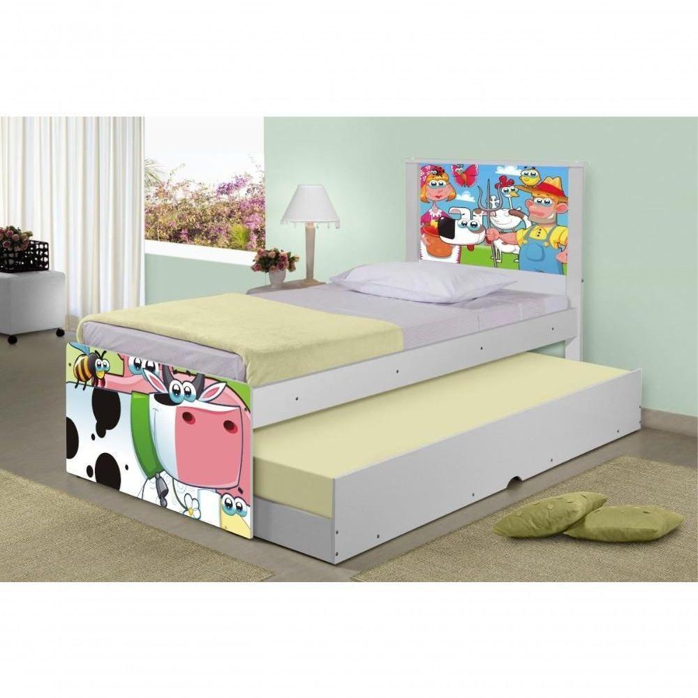 Bicama Juvenil Com Cabeceira Adesivada Fazendinha Feliz - 3