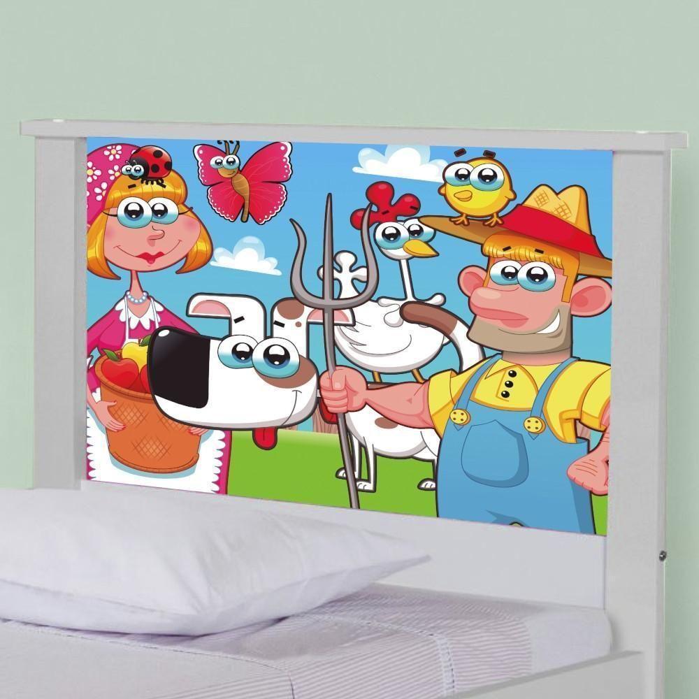 Bicama Juvenil Com Cabeceira Adesivada Fazendinha Feliz - 4