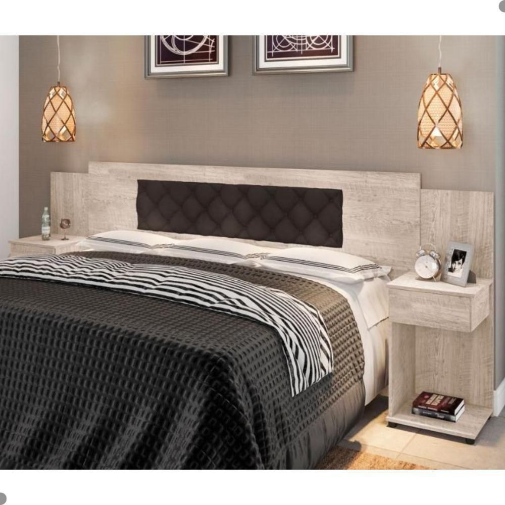 Cabeceira Box Bruna Amarula Com Capitonê Marrom - 1