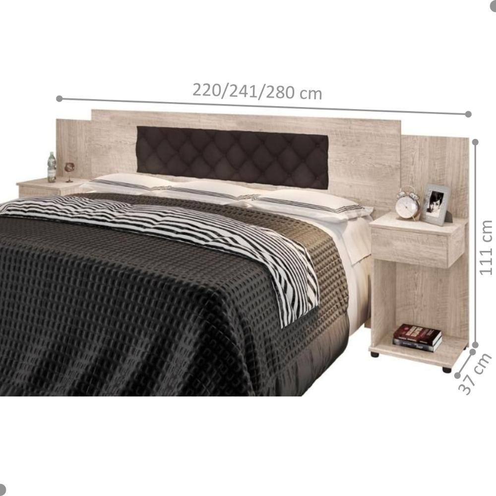 Cabeceira Box Bruna Amarula Com Capitonê Marrom - 2