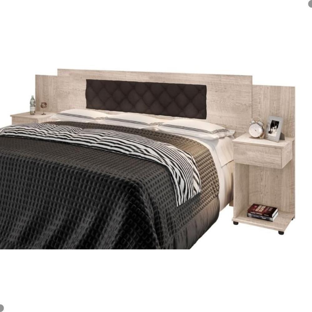 Cabeceira Box Bruna Amarula Com Capitonê Marrom - 3