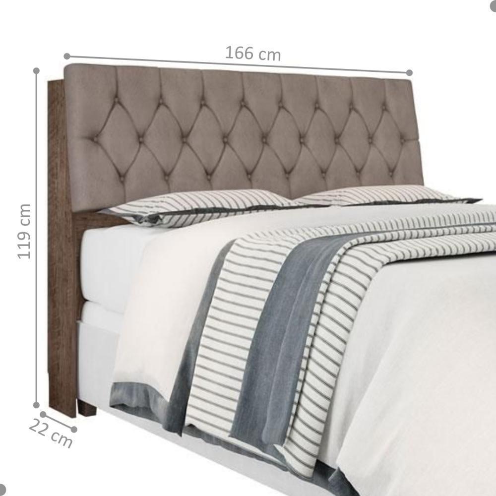 Cabeceira Box Queen Isis Chocolate Com Capitonê Bege Escuro - 2