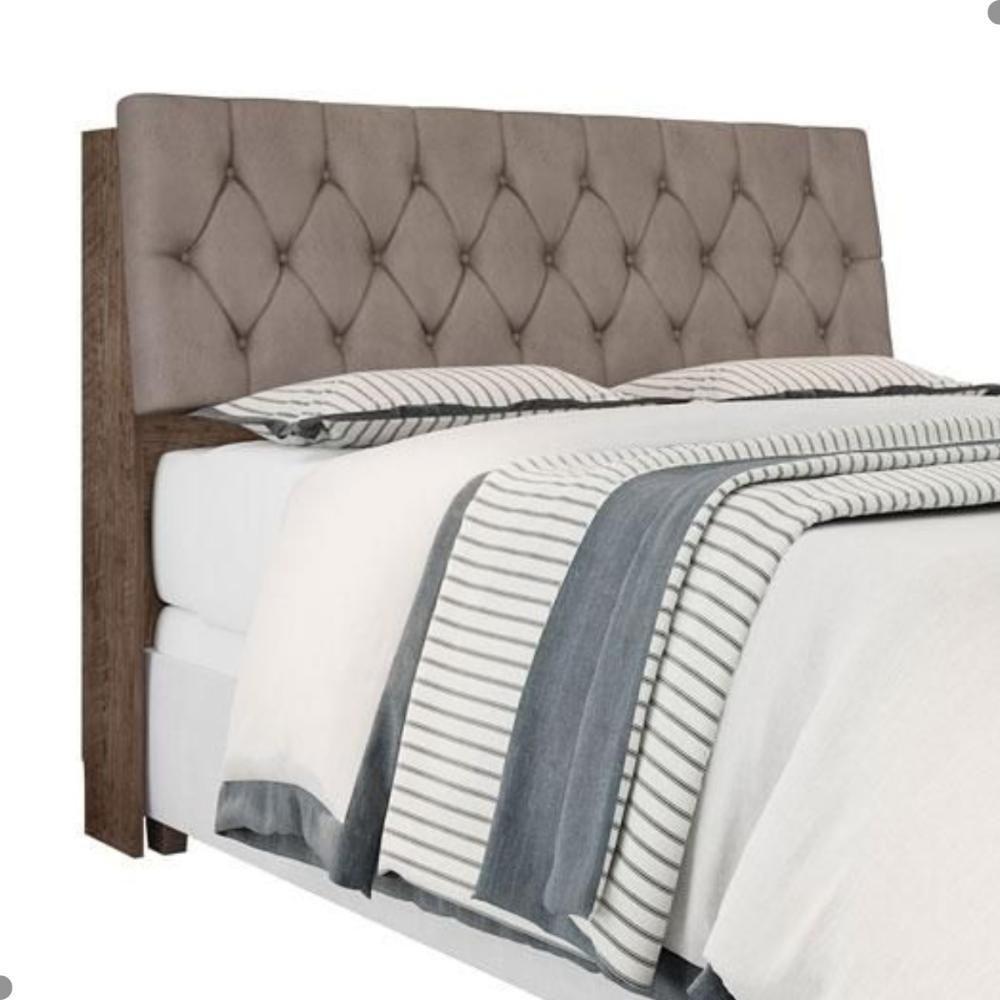 Cabeceira Box Queen Isis Chocolate Com Capitonê Bege Escuro - 3