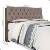 Cabeceira Box Queen Isis Chocolate Com Capitonê Bege Escuro - 2