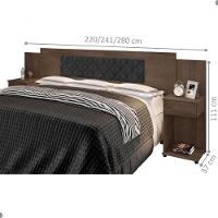 Cabeceira Box Bruna Chocolate Com Capitonê Preto - 2