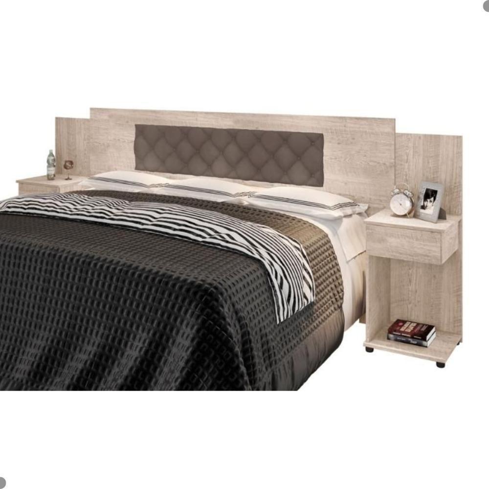 Cabeceira Box Bruna Amarula Com Capitonê Bege Escuro - 3