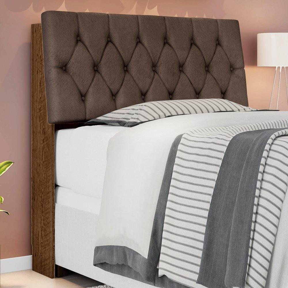 Cabeceira Box Isabella Solteiro Malbec Captonê Marrom - 1