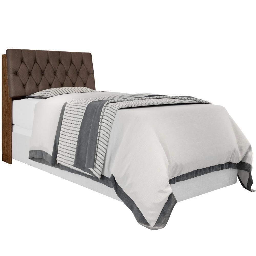 Cabeceira Box Isabella Solteiro Malbec Captonê Marrom - 2