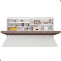 Cabeceira Box Casal Isis Branco Com Capitonê Bege Escuro - 4