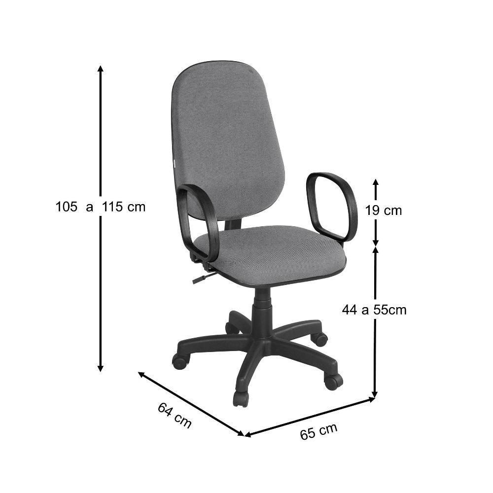 Cadeira De Escritório Giratória Presidente Com Braço Seul Cinza - 2
