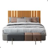 Cabeceira Ripada De Casal Com Kit Led Yokohama Nature - 4