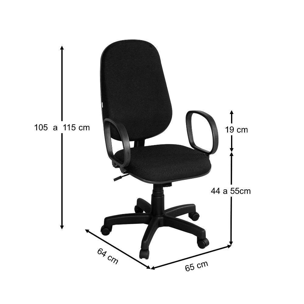 Cadeira Presidente Giratória Braço Corsa Preta - 2