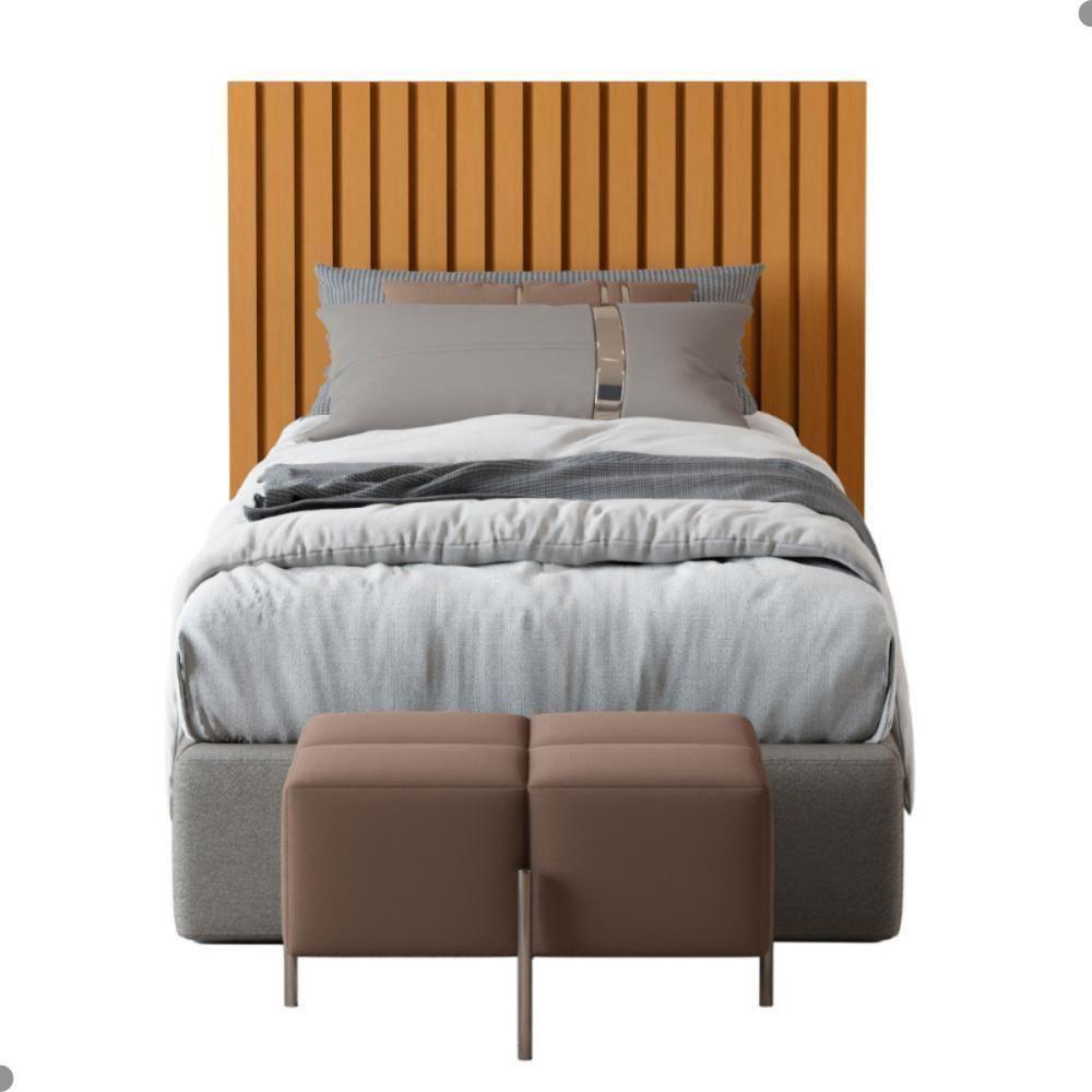 Cabeceira Ripada Cama De Solteiro Salerno Nature - 4