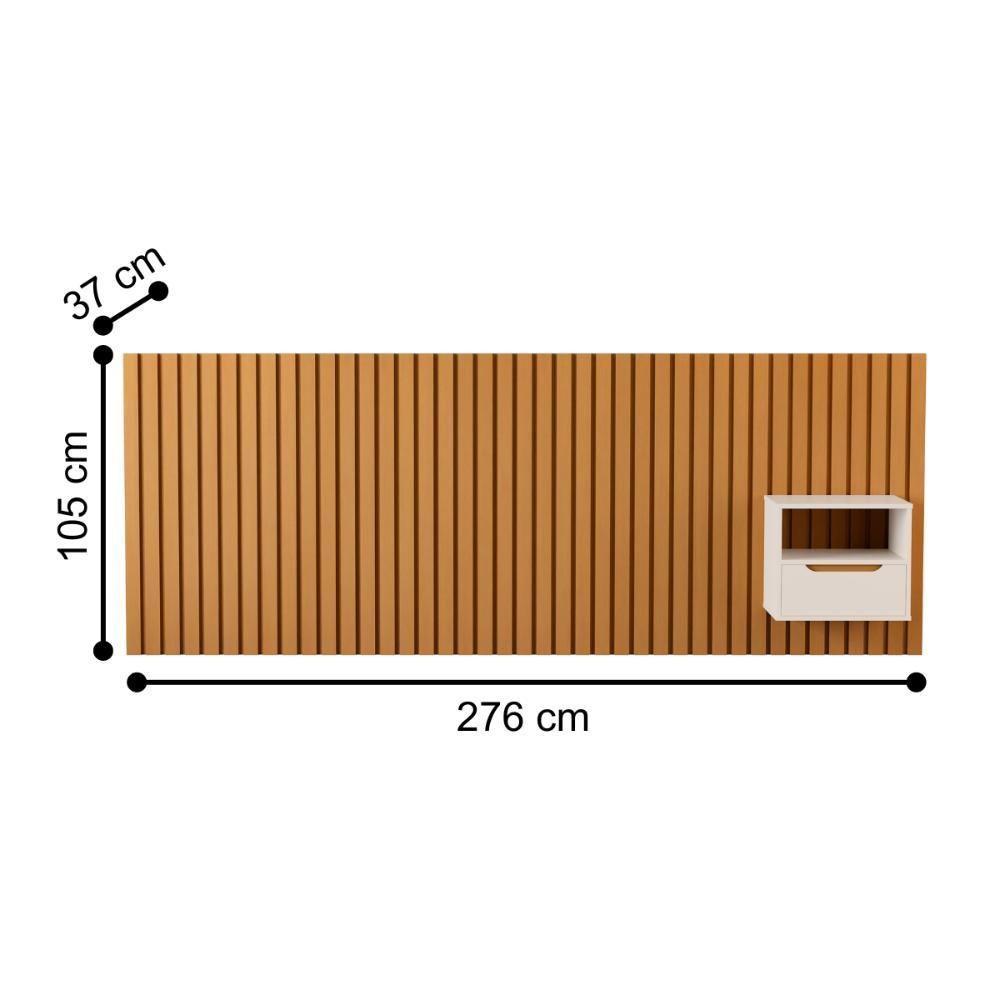 Cabeceira Ripada Mesa De Cabeceira Roma Nature Pérola - 2