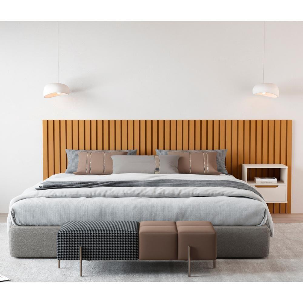 Cabeceira Ripada Mesa De Cabeceira Roma Nature Pérola - 4