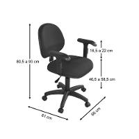 Cadeira Executiva New Giratória Braço Six Preta - 2