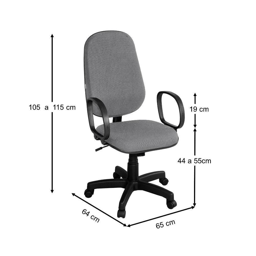 Cadeira Presidente Giratória Braço Corsa Cinza - 2