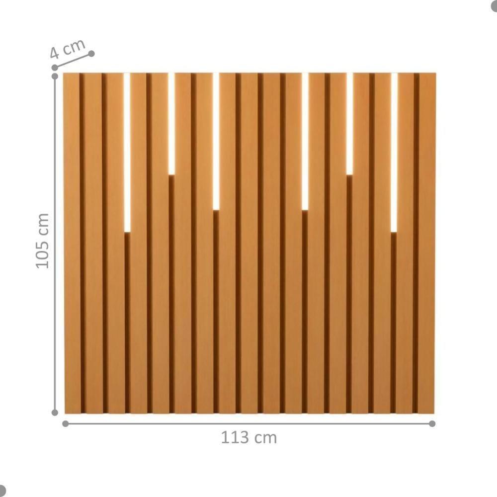 Cabeceira Ripada Cama De Solteiro Com Led Nagoia Nature - 2