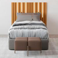 Cabeceira Ripada Cama De Solteiro Com Led Nagoia Nature - 1