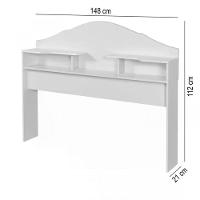 Cabeceira Casal Com Prateleiras Aquino Branco - 2