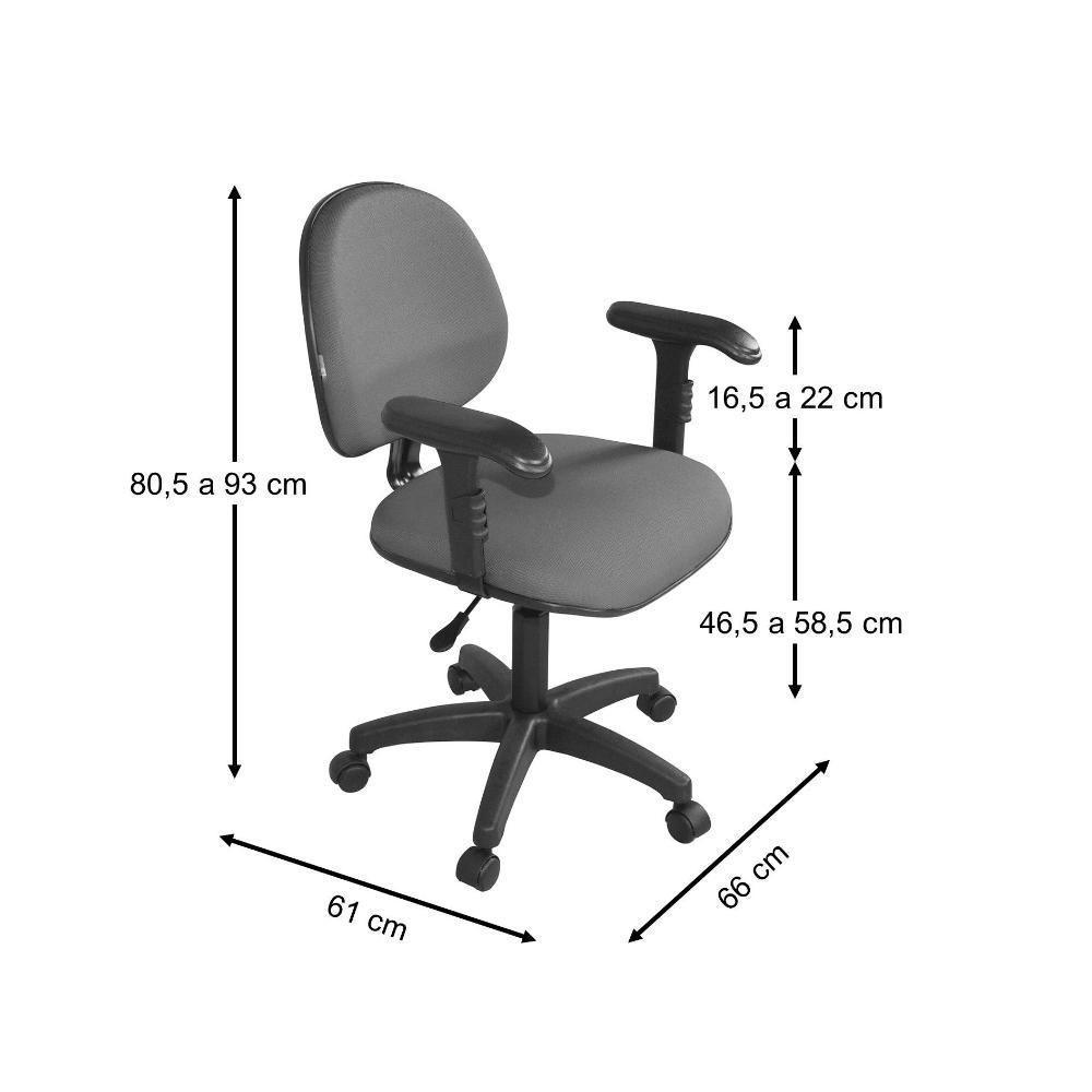 Cadeira Executiva New Giratória Braço Six Cinza - 2