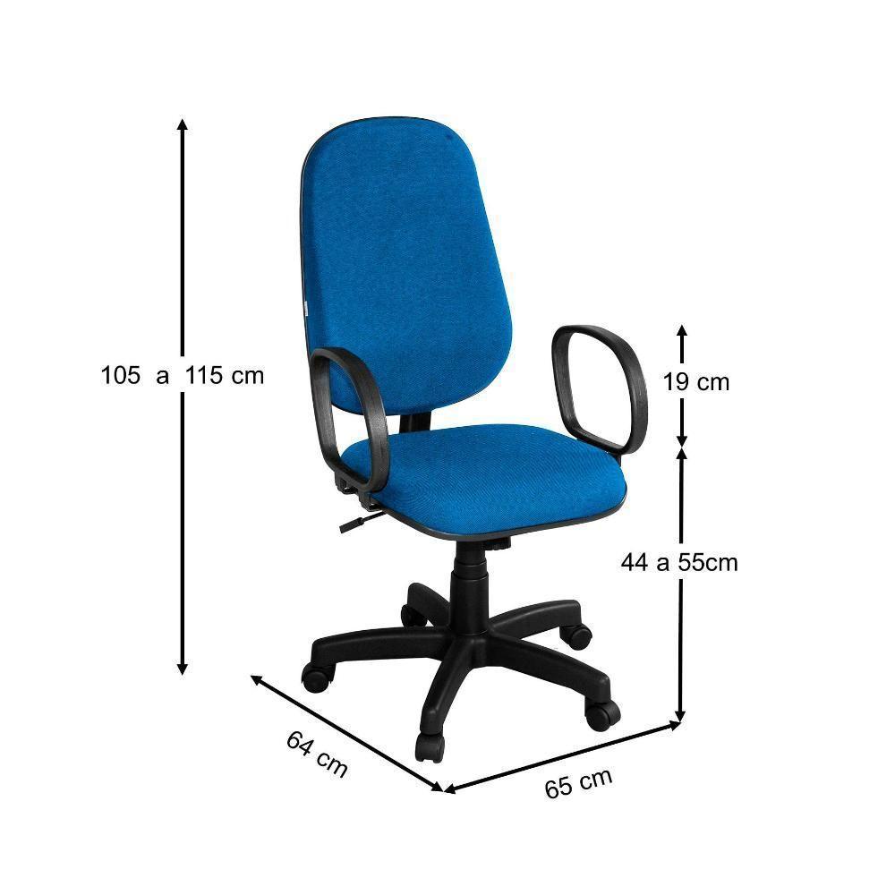 Cadeira Presidente Giratória Braço Corsa Azul - 2