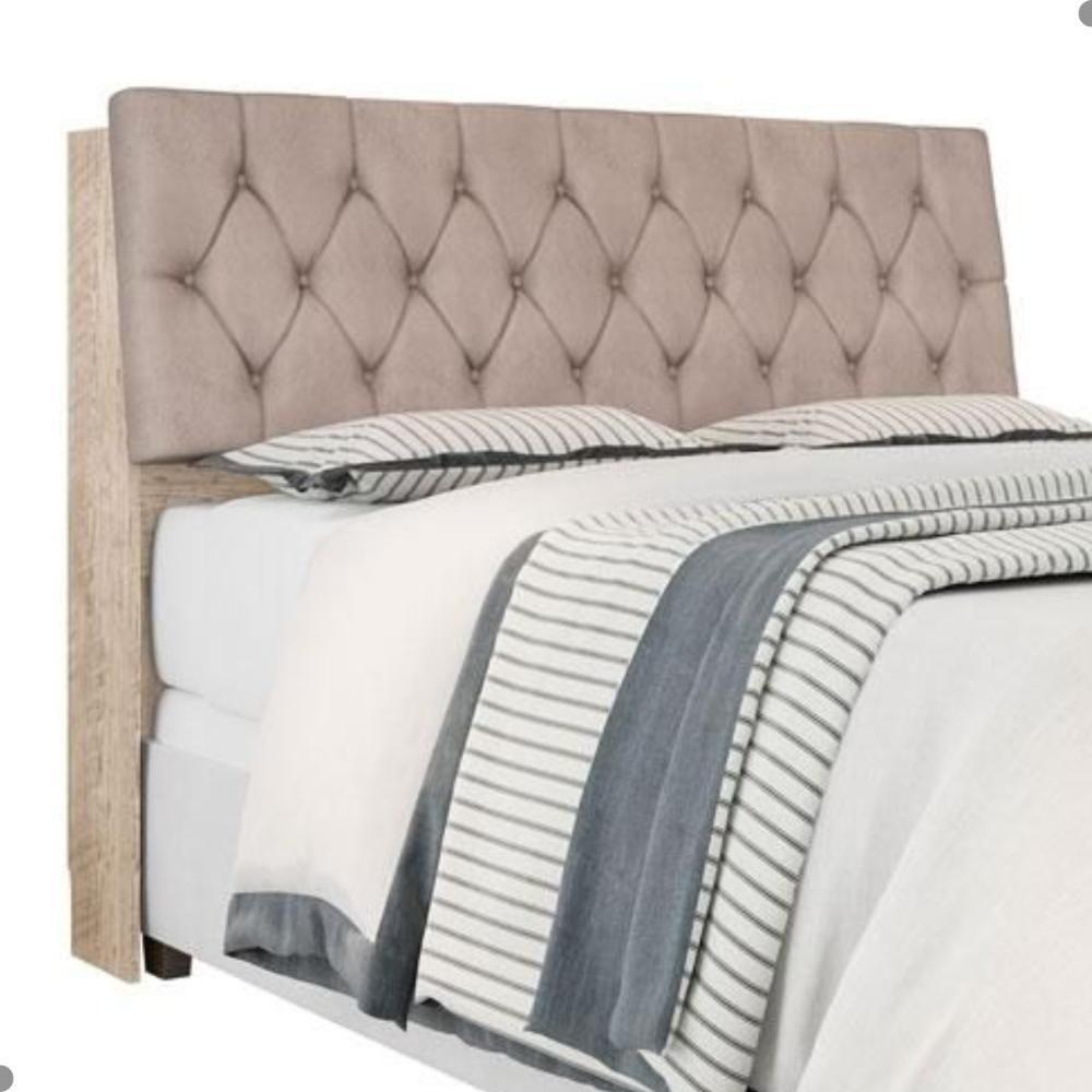 Cabeceira Box Casal Isis Amarula Com Capitonê Bege - 3