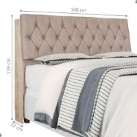 Cabeceira Box Casal Isis Amarula Com Capitonê Bege - 2