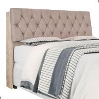 Cabeceira Box Casal Isis Amarula Com Capitonê Bege - 3