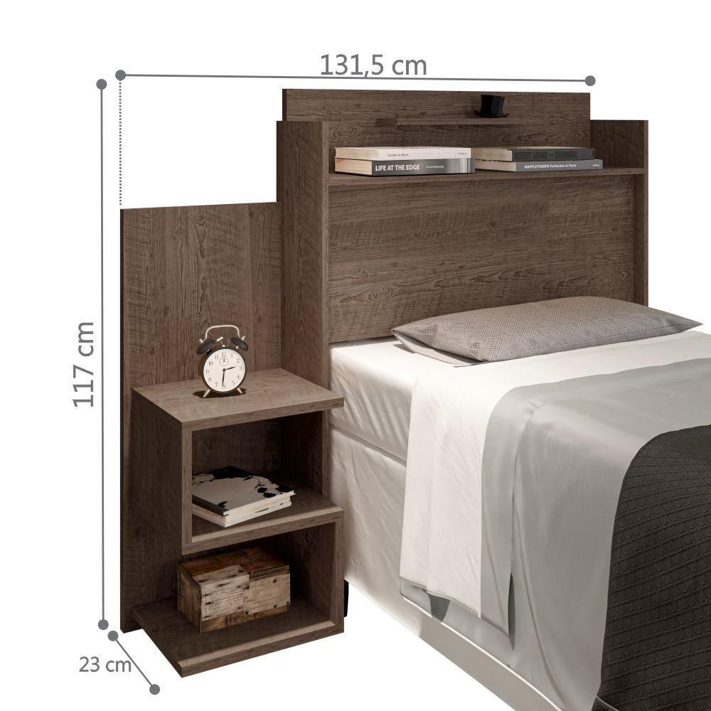 Cabeceira Box Solteiro Austin Mesa De Cabeceira Chocolate - 3