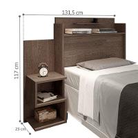 Cabeceira Box Solteiro Austin Mesa De Cabeceira Chocolate - 3